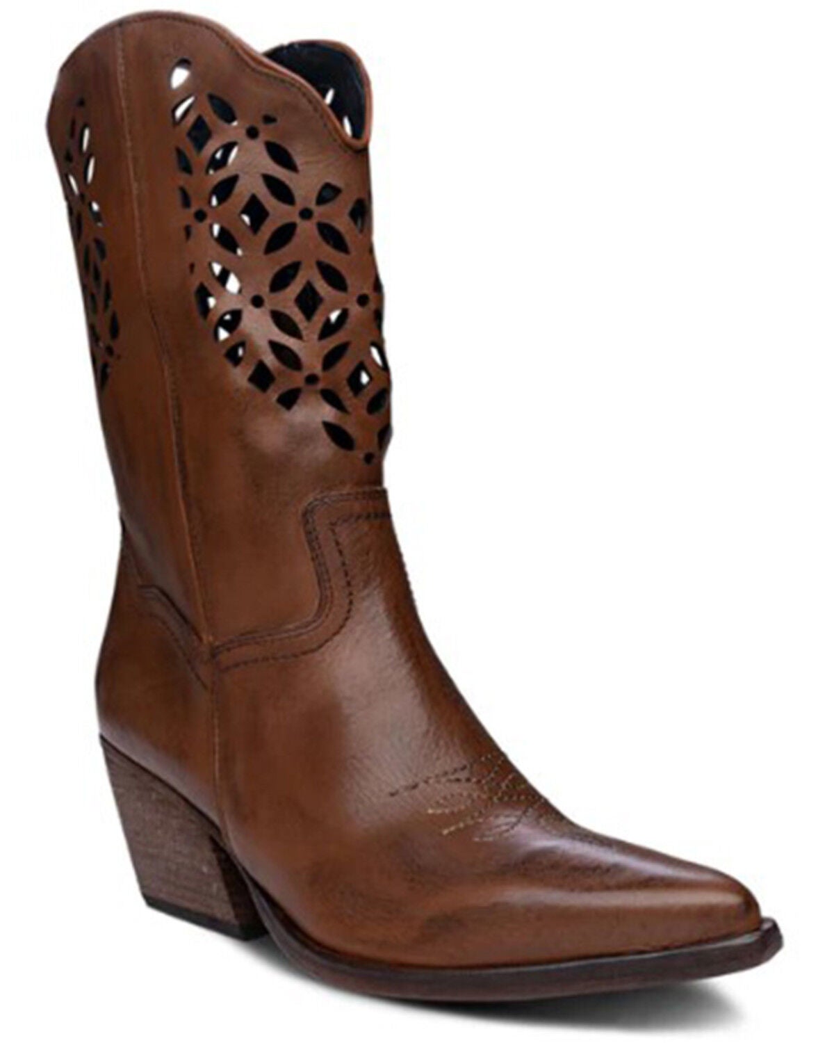 Golo Shoes Women's Yosemite Western Boots - Snip Toe, Cognac, hi-res