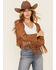 Image #1 - Vocal Women's Faux Suede Western Fringe Jacket, Camel, hi-res