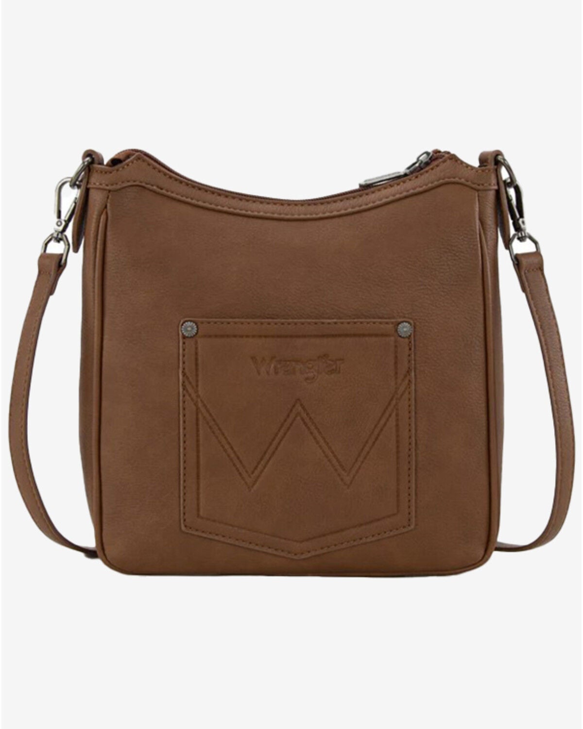 Image #2 - Wrangler Women's Sherpa Southwestern Print Canvas Crossbody Bag, Brown, hi-res