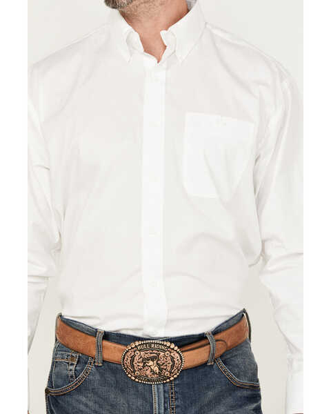 Image #3 - George Strait by Wrangler Men's Long Sleeve Button-Down Stretch Western Shirt - Tall , White, hi-res