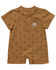 Image #1 - Carhartt Infant Boys' Logo Short Sleeve Snap Onesie, Brown, hi-res