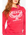 Cowgirl Tuff Women's America Eagle Graphic Burnout Hoodie, Red, hi-res