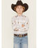 Image #1 - Panhandle Boy'sSouthwestern Print Long Sleeve Snap Western Shirt, Ivory, hi-res