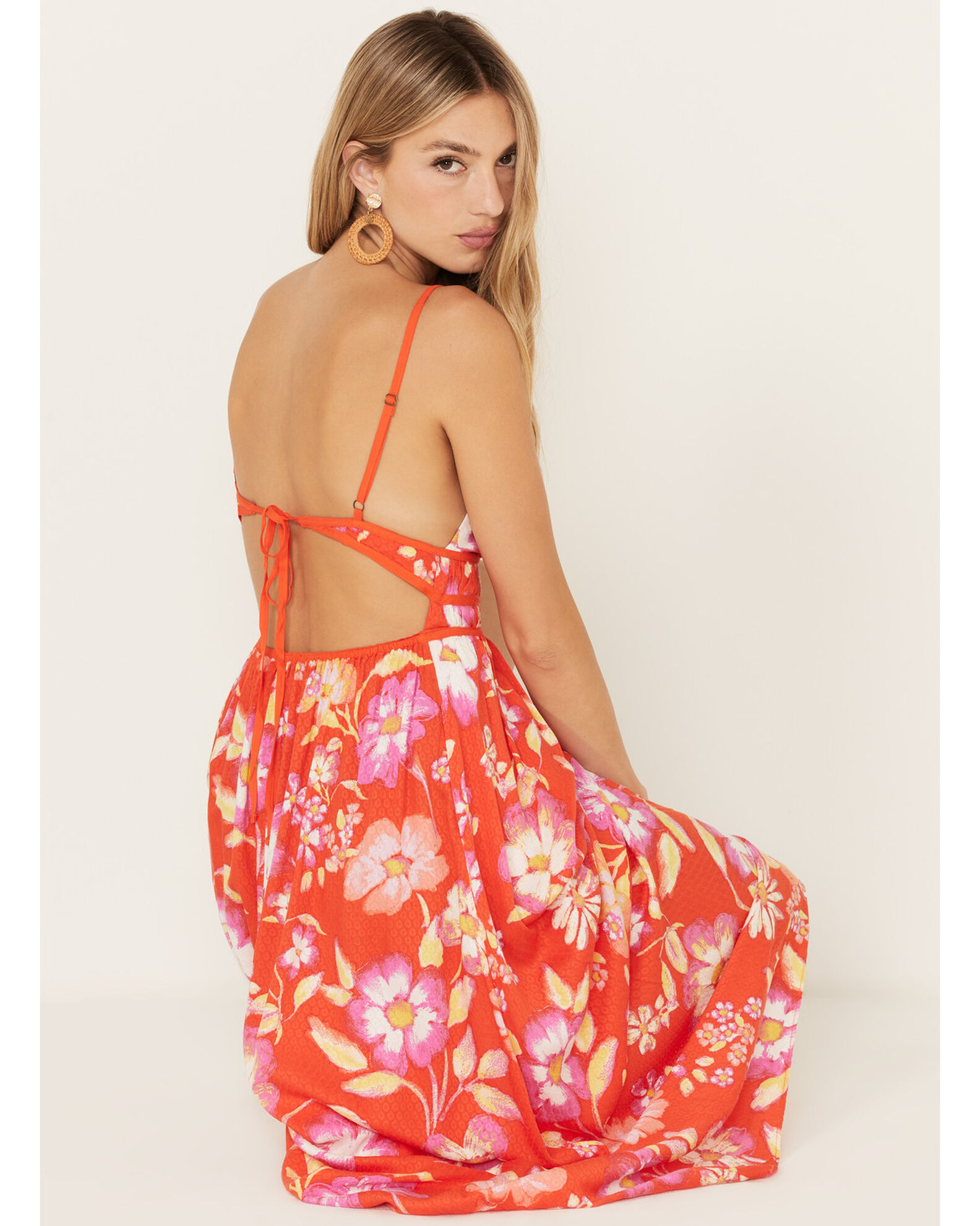 Free people discount orange maxi dress
