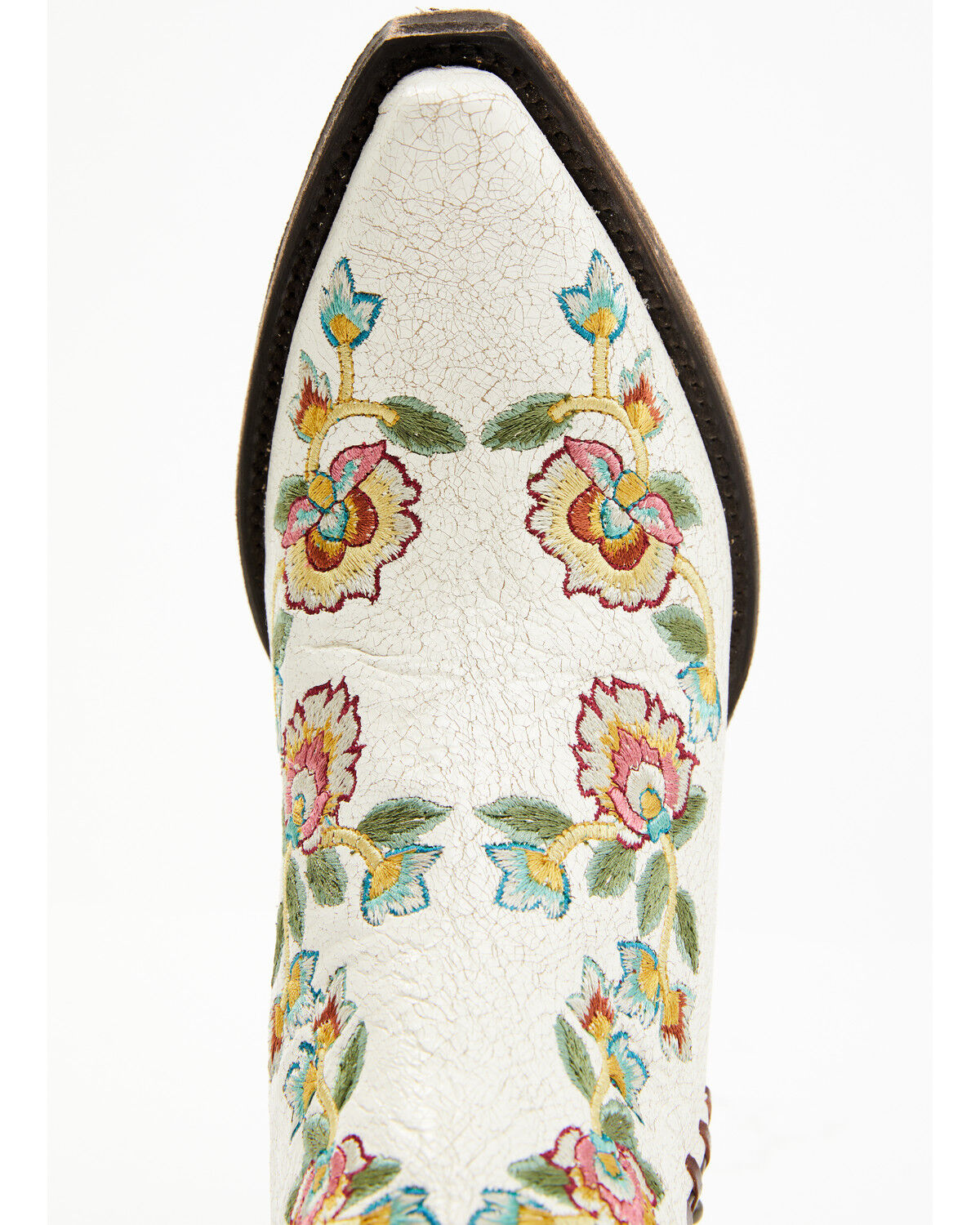 Image #6 - Double D Ranch Women's Almost Famous Western Fashion Booties - Snip Toe, White, hi-res
