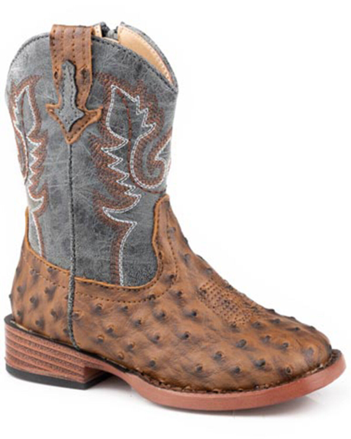 Image #1 - Roper Toddler Boys' Bumps Western Boots - Square Toe, Brown, hi-res