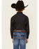 Image #4 - Panhandle Boys' Geo Print Long Sleeve Snap Western Shirt, Charcoal, hi-res