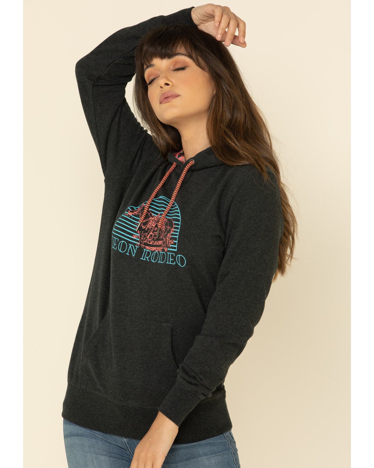 Grey Neon Rodeo Hoodie Sweatshirt 