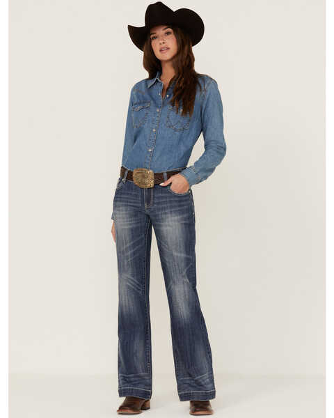 Stetson Women's Medium 214 Trouser Fit Jeans, Blue, hi-res