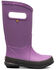 Image #2 - Bogs Girls' Solid Plush Rain Boots - Round Toe, Purple, hi-res