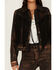 Image #3 - Idyllwind Women's Cropped Fringe Denim Jacket, Dark Brown, hi-res