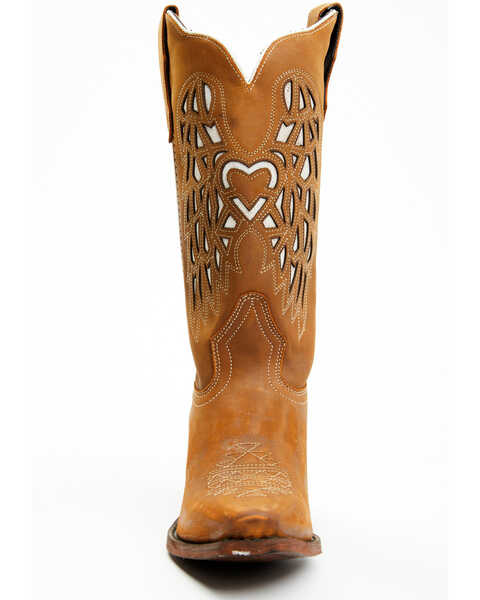 Image #4 - Laredo Women's Eagle Cut-Out Western Boots - Snip Toe, Honey, hi-res