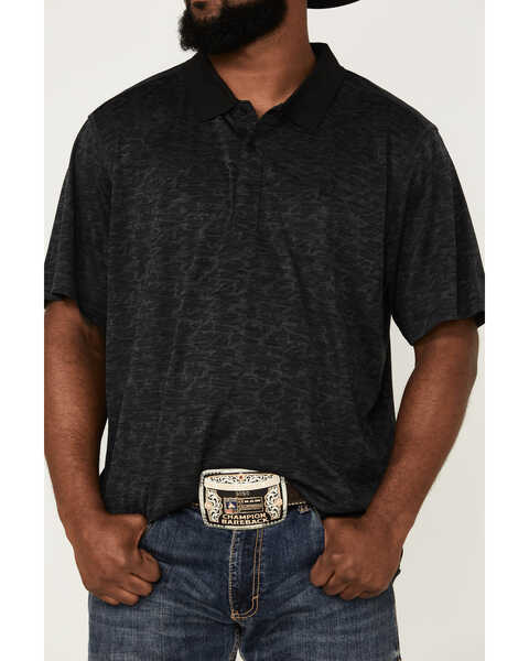 Image #3 - RANK 45® Men's Rowel Camo Print Performance Polo Shirt , Black, hi-res