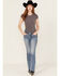 Image #3 - Miss Me Women's Medium Wash Wing Embroidered Bootcut Stretch Jeans, Medium Wash, hi-res