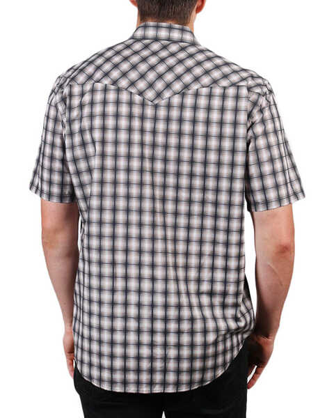 Image #2 - Pendleton Men's Ombre Plaid Print Short Sleeve Snap Western Shirt , Grey, hi-res