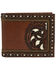 Justin Men's Brown Bifold Tooled Wallet, Brown, hi-res