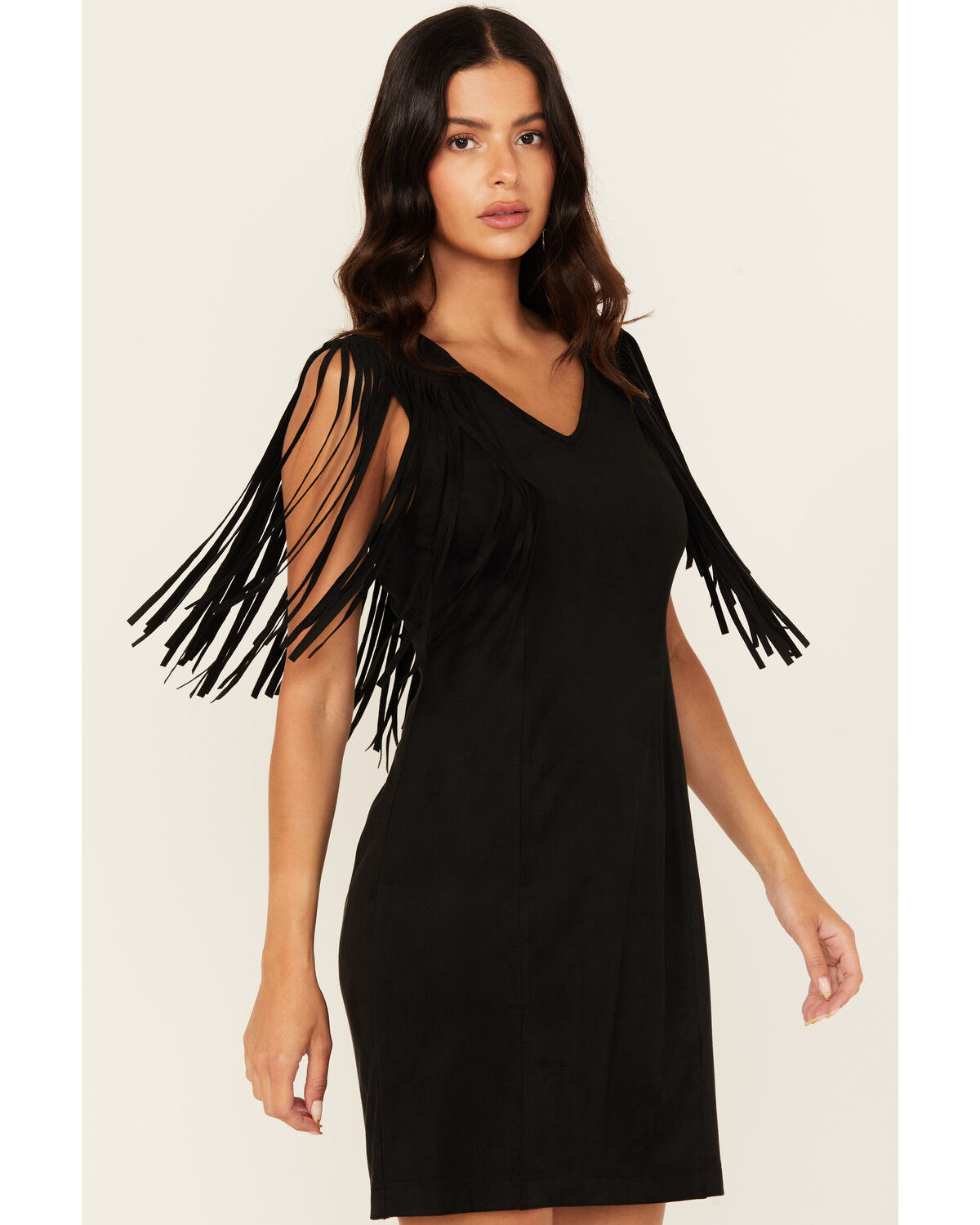 Image #2 - Idyllwind Women's Lady Bird Faux Suede Mini Dress, Black, hi-res