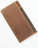 Cody James Men's Ostrich Tooled Checkbook Wallet, Brown, hi-res