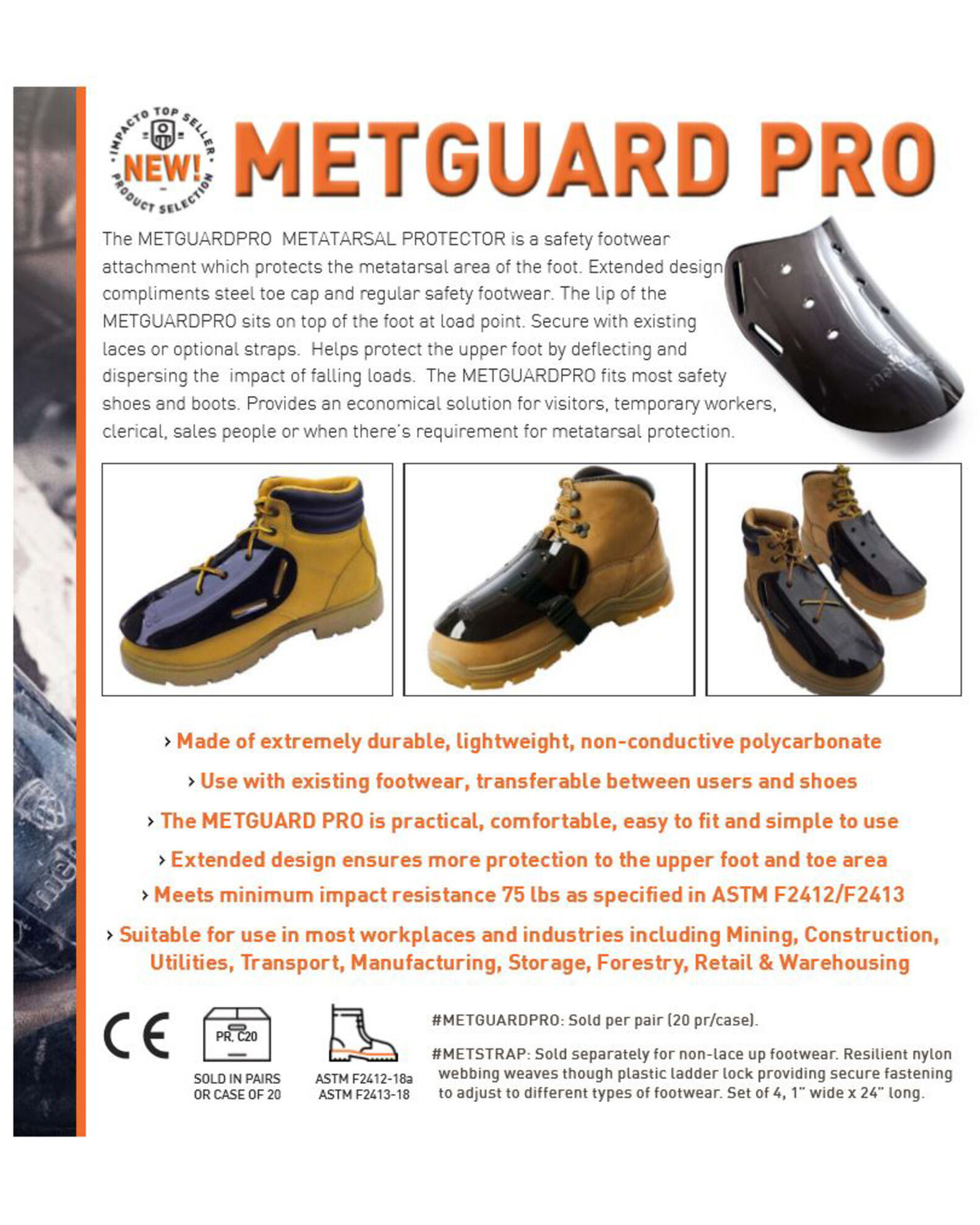 Image #4 - Impacto Metguardpro Metatarsal Protector, Black, hi-res