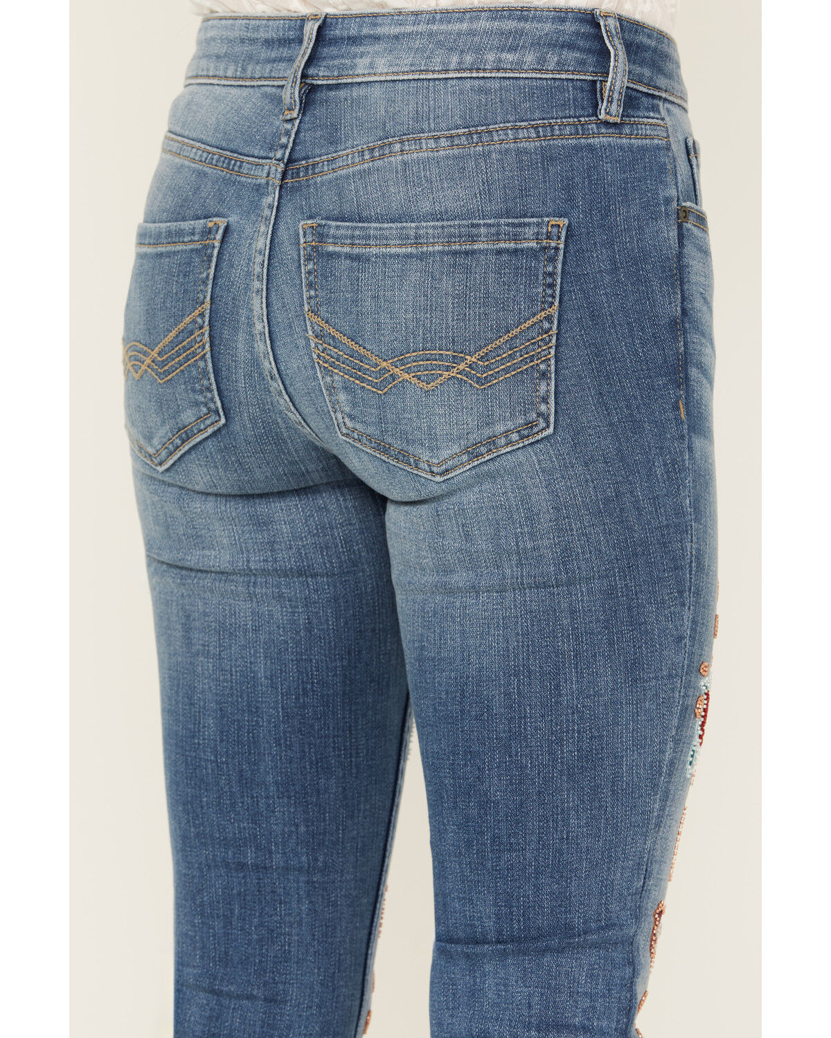 Image #3 - Idyllwind Women's Briley Medium Wash Mid Rise Embellished Stretch Bootcut Jeans, Medium Wash, hi-res