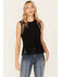 Image #1 - Idyllwind Women's Lillian Studded Fringe Tank Top, Black, hi-res
