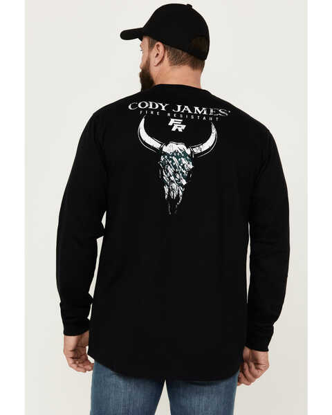 Cody James Men's FR Graphic Long Sleeve Graphic Work T-Shirt , Black, hi-res