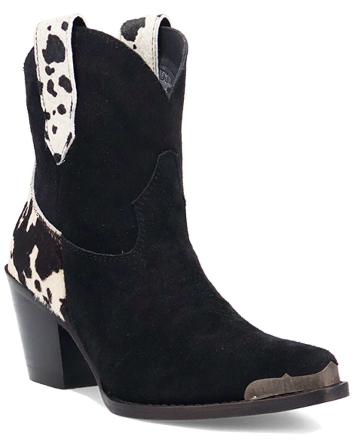 Image #1 - Dingo Women's Texas Charm Suede Booties - Snip Toe, Black, hi-res