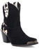 Image #1 - Dingo Women's Texas Charm Suede Booties - Snip Toe, Black, hi-res