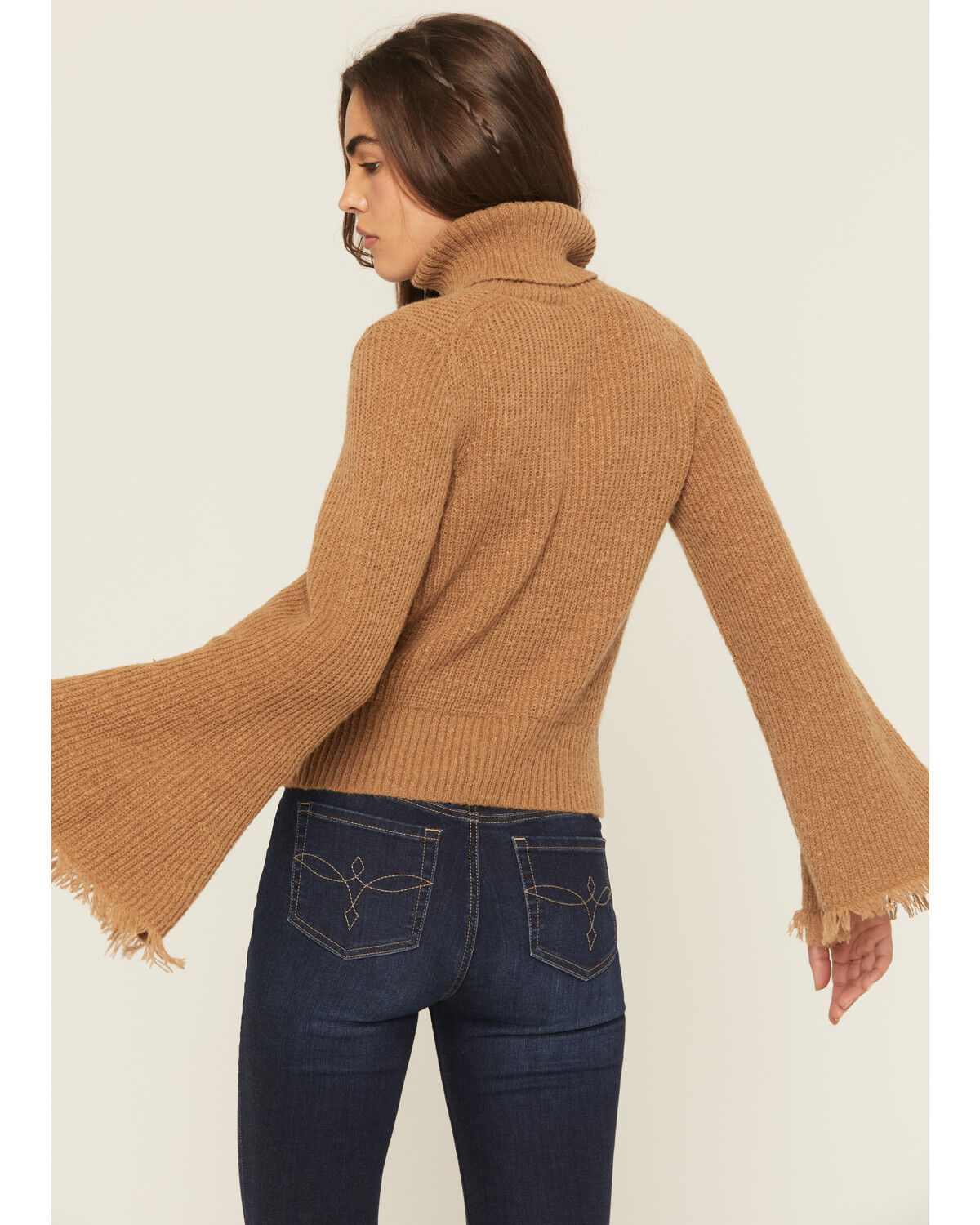 Image #4 - Shyanne Women's Bell Sleeve Marled Sweater, Coffee, hi-res