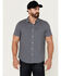 Image #1 - Brixton Men's Charter Tile Short Sleeve Button-Down Stretch Shirt , Navy, hi-res