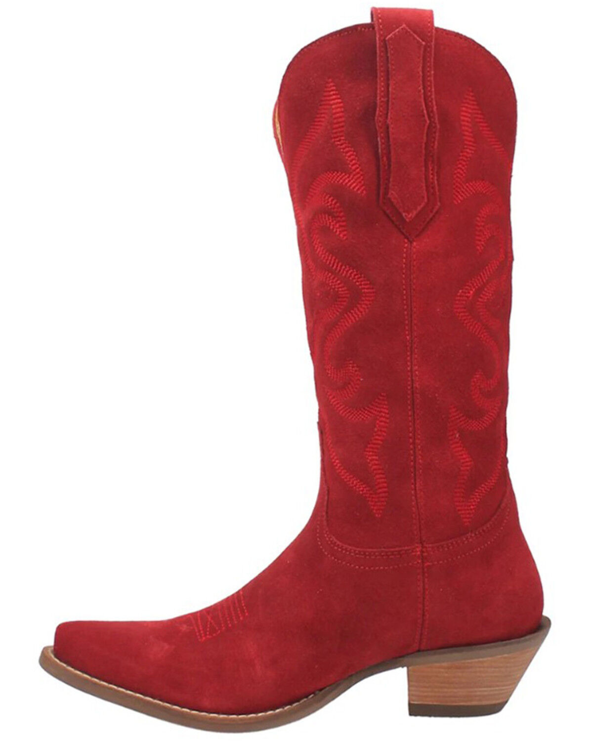 Image #3 - Dingo Women's Out West Suede Western Boots - Snip Toe, Red, hi-res
