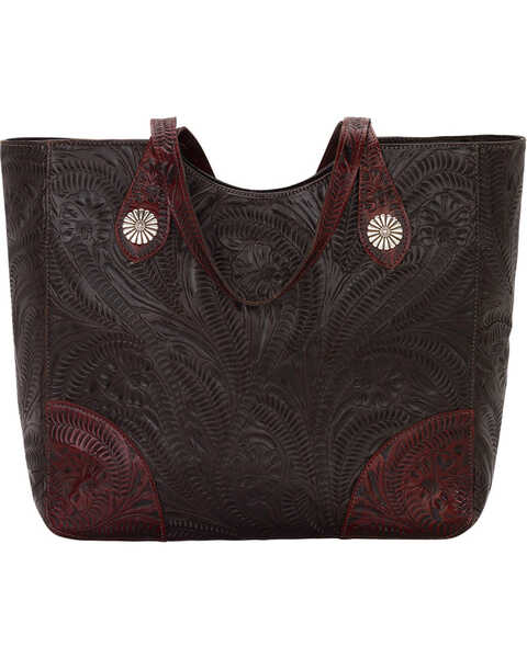 Image #1 - American West Women's  Annie's Secret Collection Large Zip Top Tote, Chocolate, hi-res