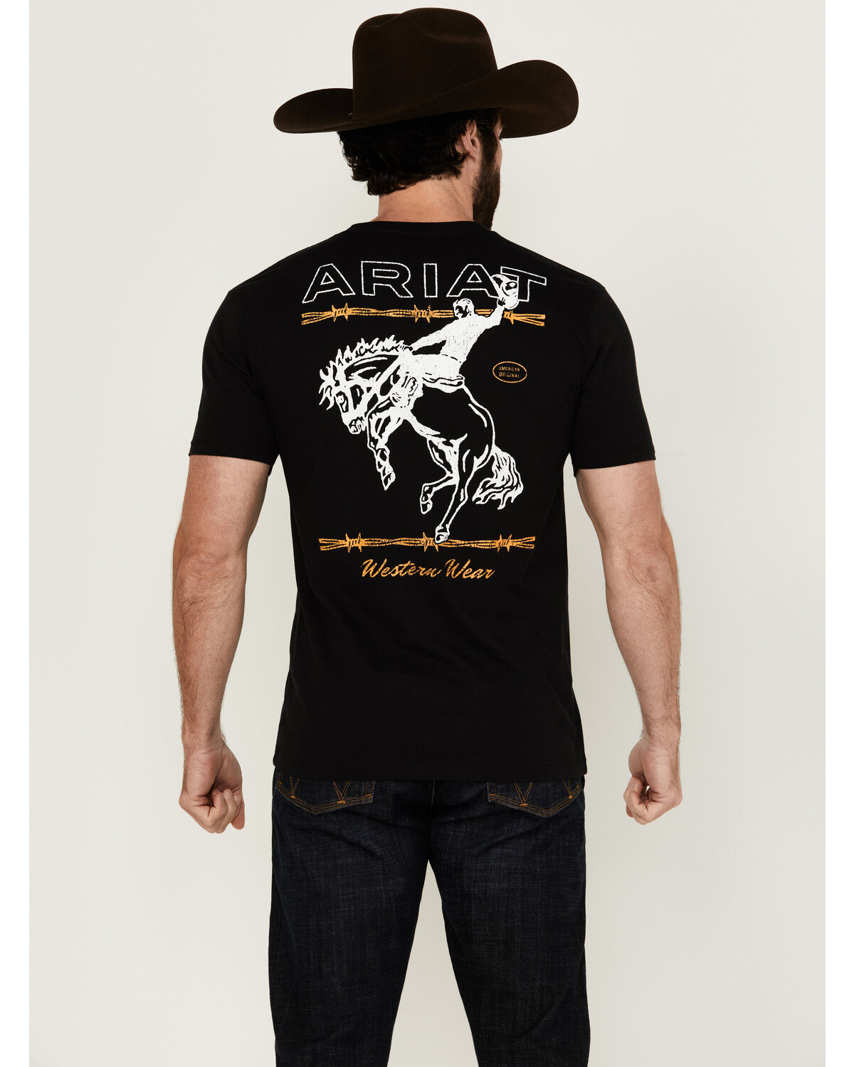 Image #1 - Ariat Men's Western Wear Cowboy Short Sleeve Graphic T-Shirt, Black, hi-res