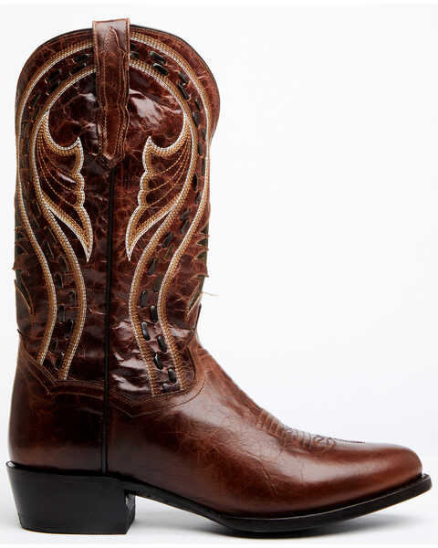 Image #2 - Dan Post Men's Swirled Embroidery Western Boots - Medium Toe, Pecan, hi-res