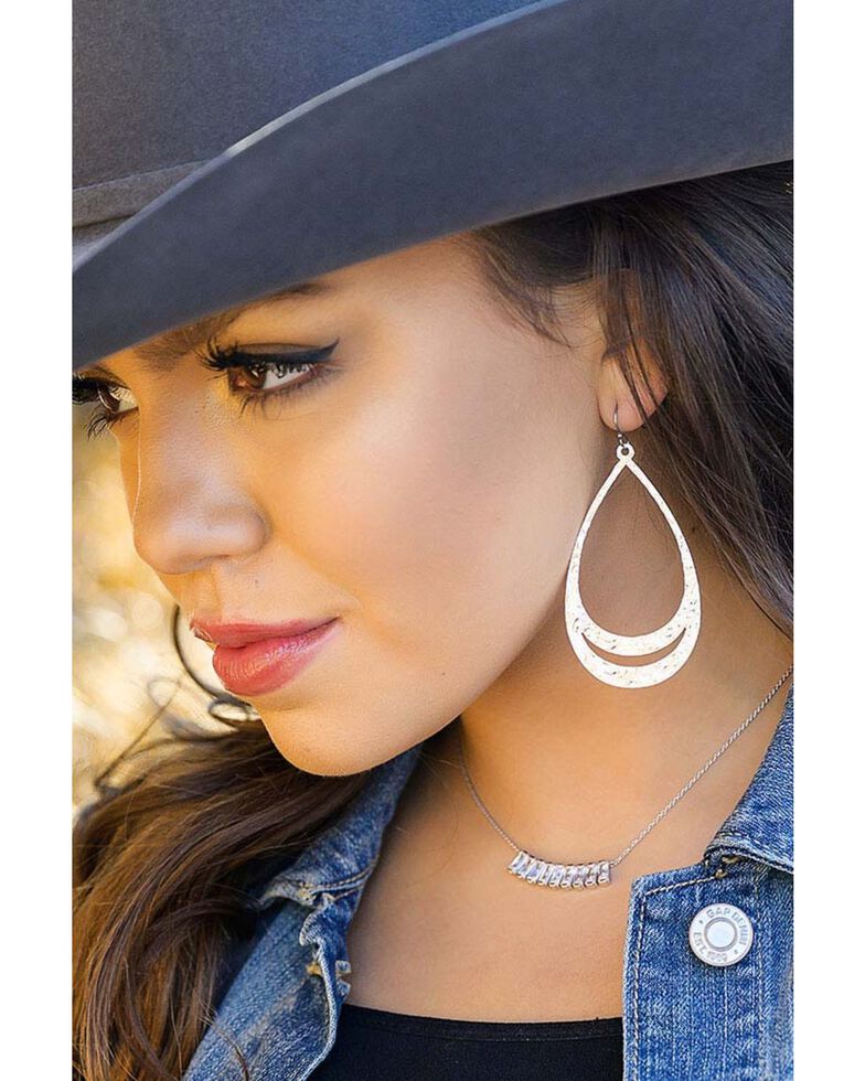 Montana Silversmiths Women's Think Twice Teardrop Earrings, Silver, hi-res