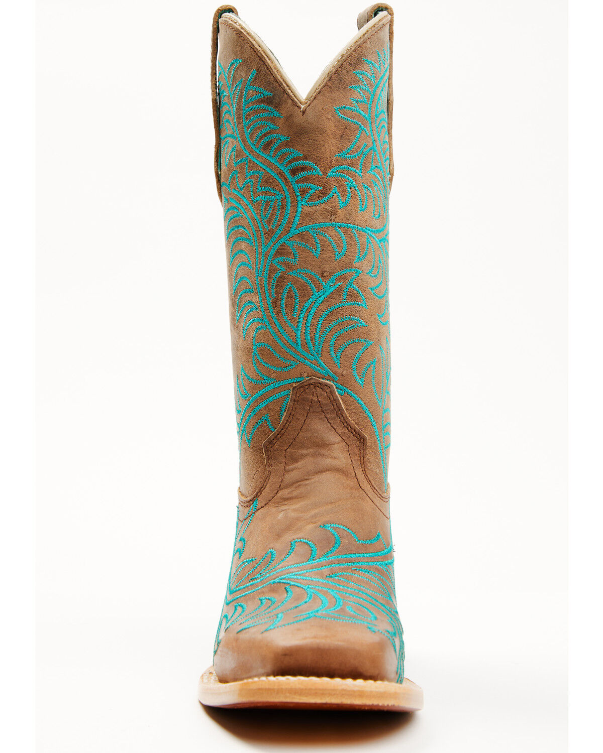 Image #4 - Corral Girls' Embroidered Western Boots - Broad Square Toe, Brown, hi-res