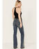 Image #4 - Rock & Roll Denim Women's Medium Wash Mid Rise Southwestern Print Trouser Jeans, , hi-res