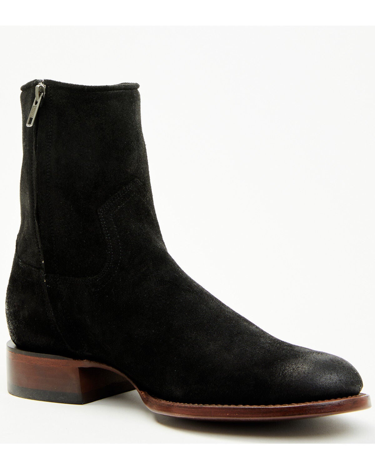 Moonshine Spirit&reg; Men's Pancho Roughout Ankle Boots - Round Toe, Black, hi-res