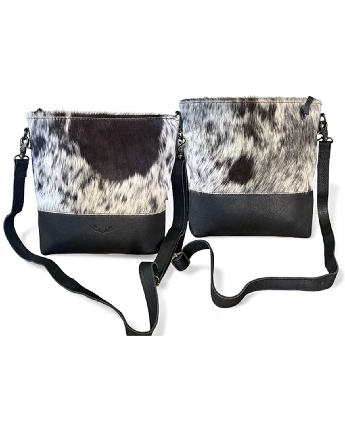 Image #2 - Ranch Junkie Women's Highlands Cowhide Large Crossbody Bag, Black, hi-res