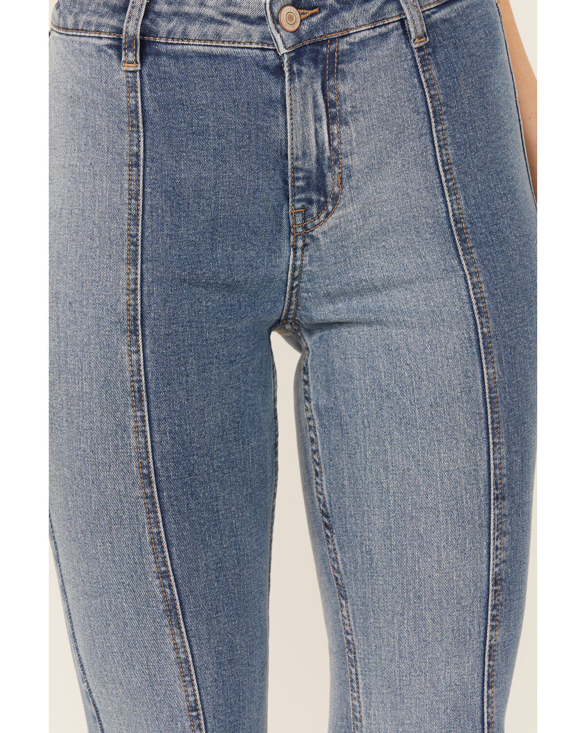 Image #2 - Shyanne Women's Luna High Rise Flare Stretch Denim Jeans, Medium Wash, hi-res