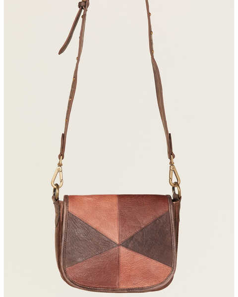 Image #1 - Cleo + Wolf Patchwork Crossbody, Distressed Brown, hi-res