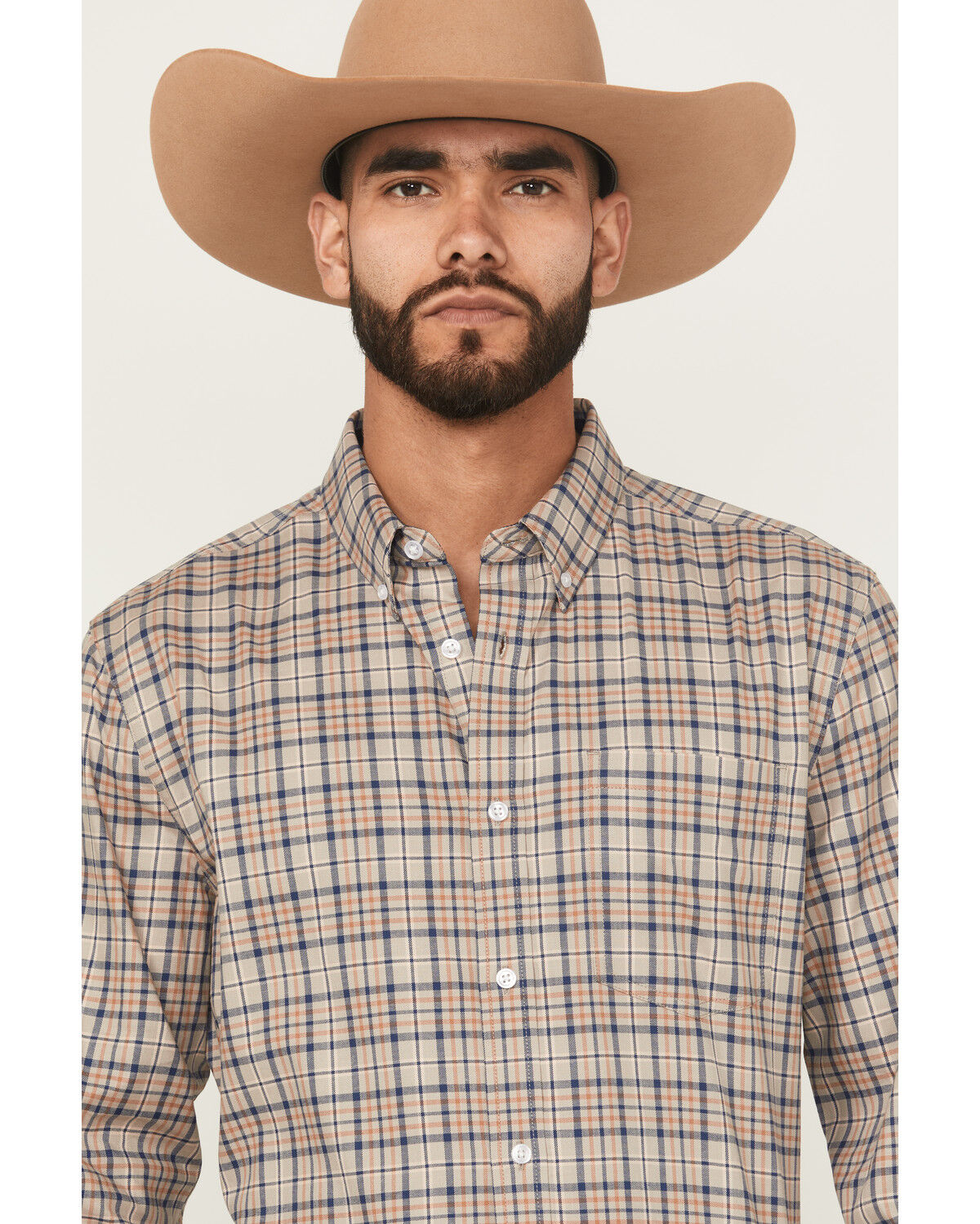Image #2 - Cody James Men's Let's Mosey Plaid Print Long Sleeve Button-Down Stretch Western Shirt, Grey, hi-res