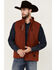 Image #1 - RANK 45® Men's Ralington Embroidered Softshell Vest, Dark Orange, hi-res