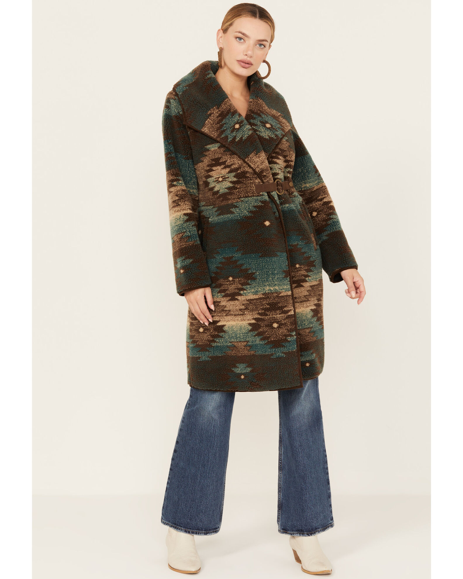 Tasha Polizzi Women s Southwestern Print Sherpa Blanket Mountaineer Coat Country Outfitter