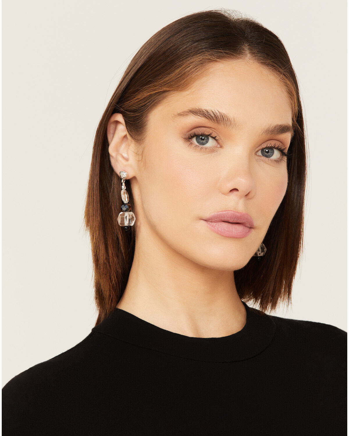 Image #1 - Paige Wallace Women's Quartz & Black Onyx Earrings, Black, hi-res
