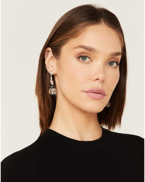 Paige Wallace Women's Quartz & Black Onyx Earrings, Black, hi-res