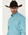 Image #2 - Wrangler Men's Plaid Print Long Sleeve Button-Down Stretch Western Shirt, Aqua, hi-res