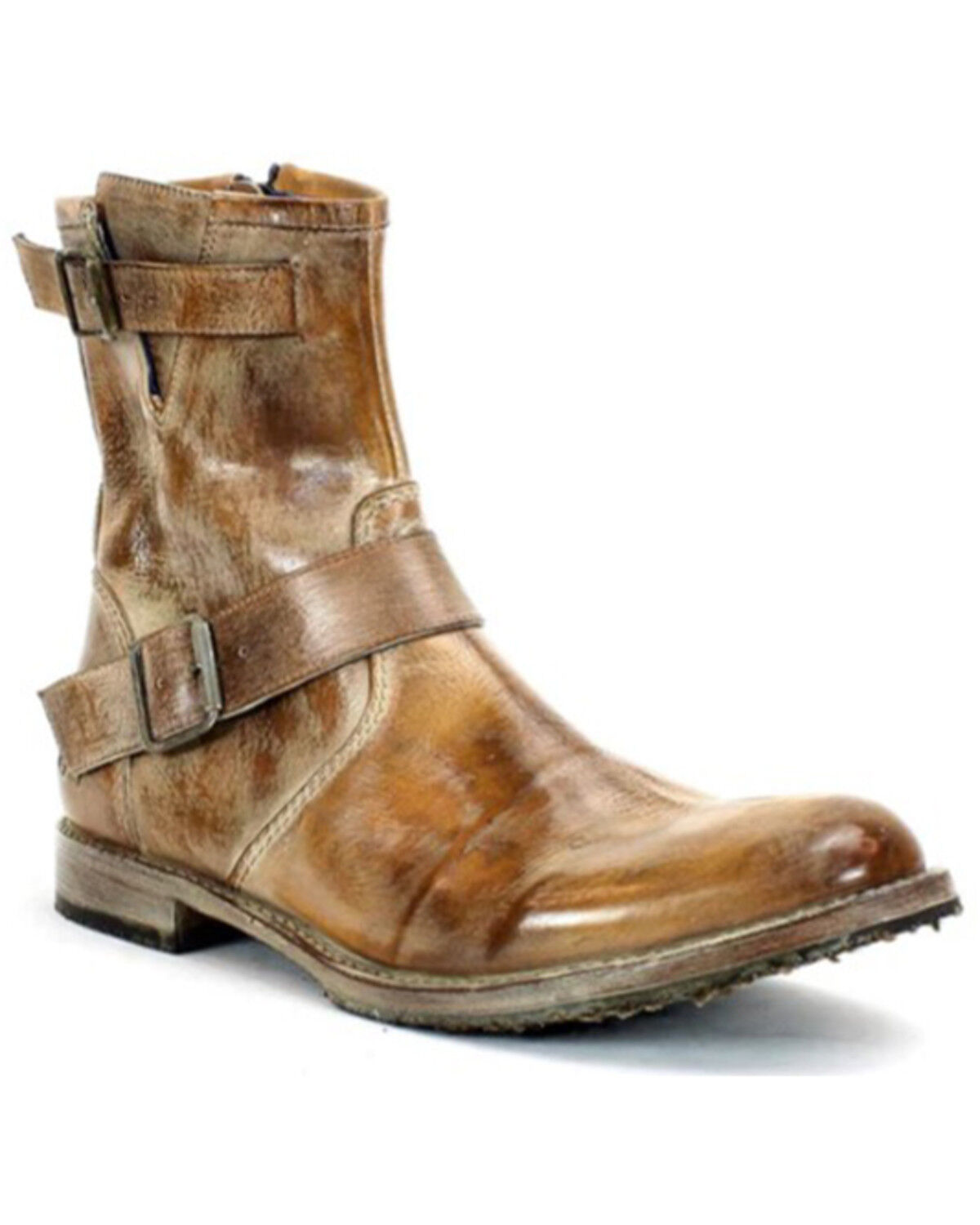 Image #1 - Bed Stu Men's Fellow Double Buckle Boot - Round Toe, Tan, hi-res