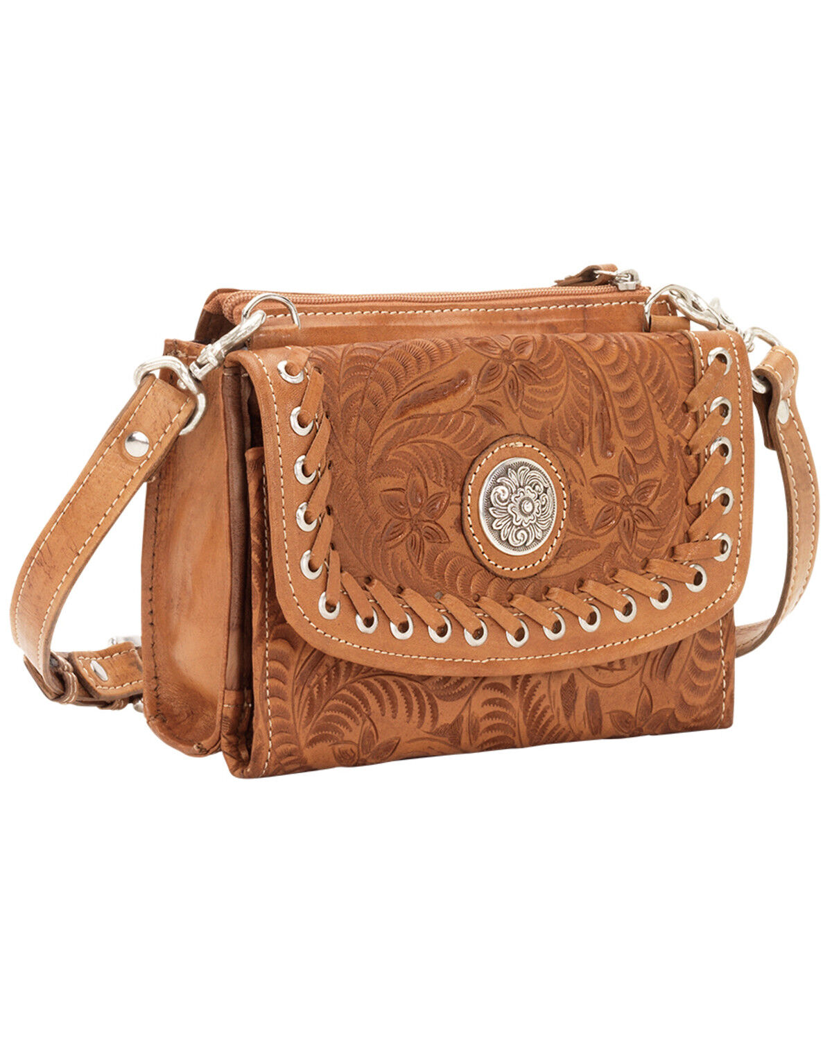 Image #4 - American West Harvest Moon Crossbody Bag, Brown, hi-res