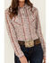 Image #3 - Rough Stock by Panhandle Women's Wallpaper Print Long Sleeve Pearl Snap Stretch Western Shirt, Orange, hi-res